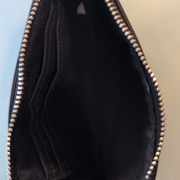 Coach Black And Ivory Buffalo Plaid Leather Coated Canvas Wristlet NWOT - Picture 7 of 8